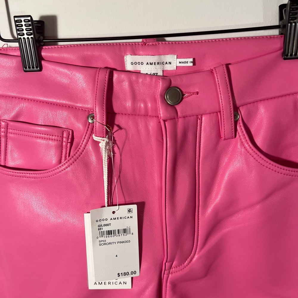 GOOD AMERICAN ICON FAUX LEATHER PANTS - Picture 5 of 8
